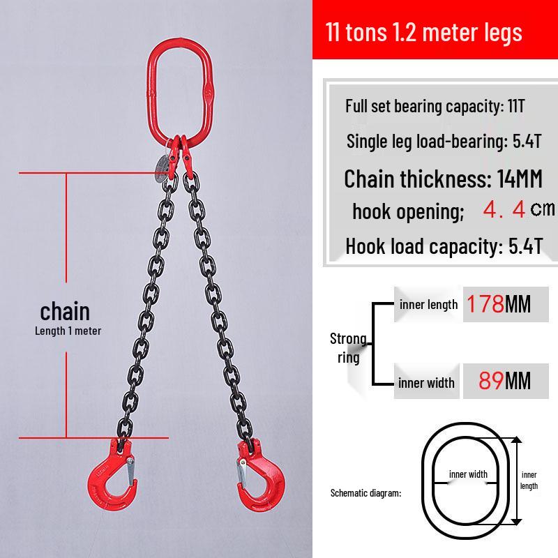 Multi-Hook Manganese Steel Chain Sling for Cranes & Forklifts