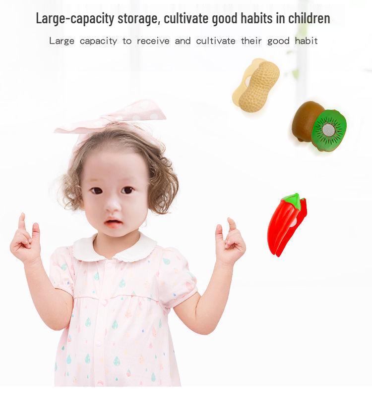 Large Kids' Grocery Cart with Fruit & Vegetable Play Set for Playhouse