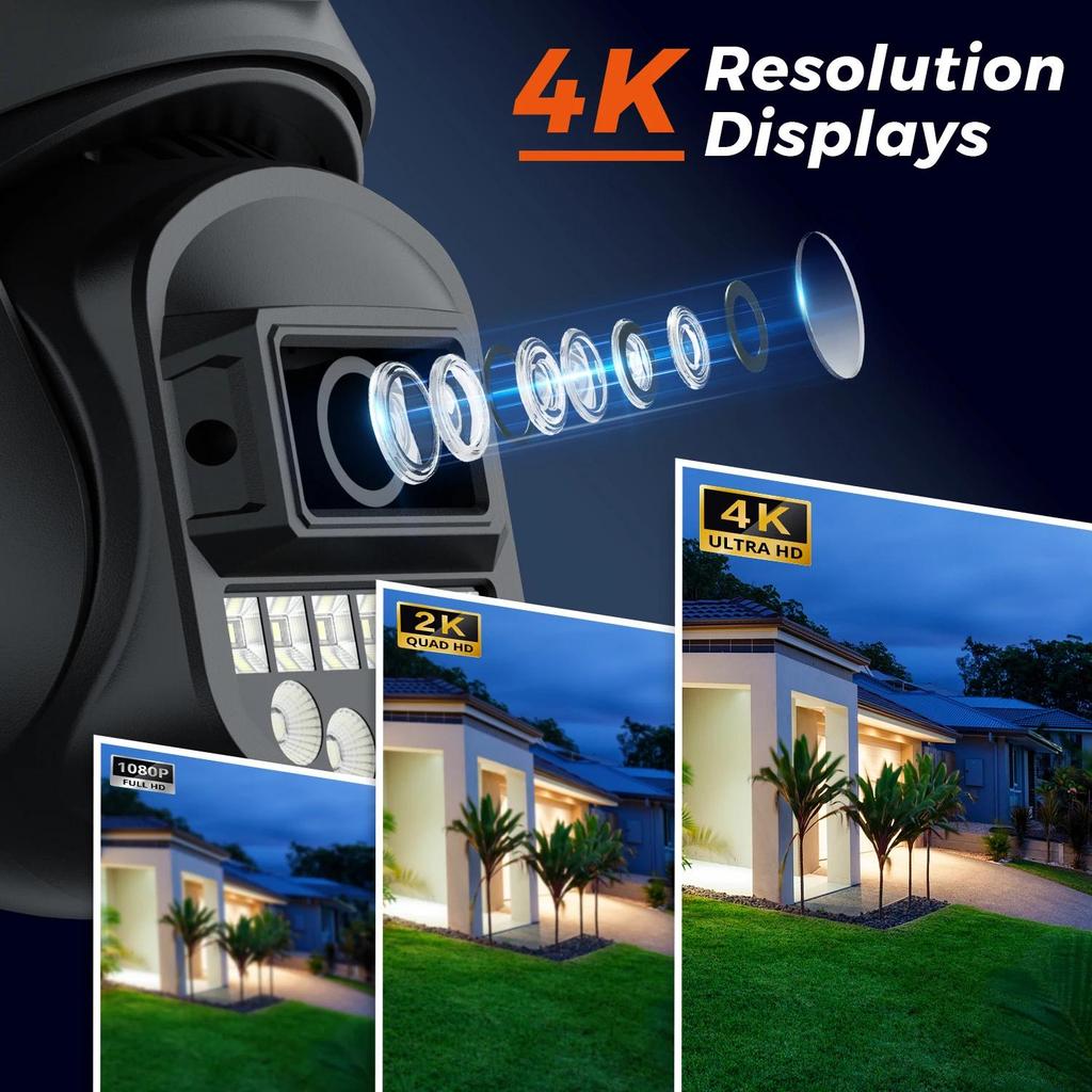 LS VISION Κάμερα 10MP PTZ IP 8MP 4K εξωτερικού χώρου με διπλό φακό με διπλή οθόνη 5G Κάμερα WIFI AI Παρακολούθηση Προστασίας ασφαλείας Κάμερα παρακολούθησης CCTV