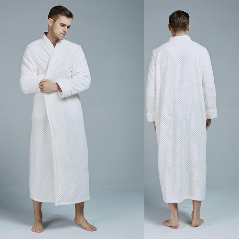 Flanell-Bademantel für Paare: Verdicktes, Überlanges, Übergrößen-Nachthemd für Männer und Frauen