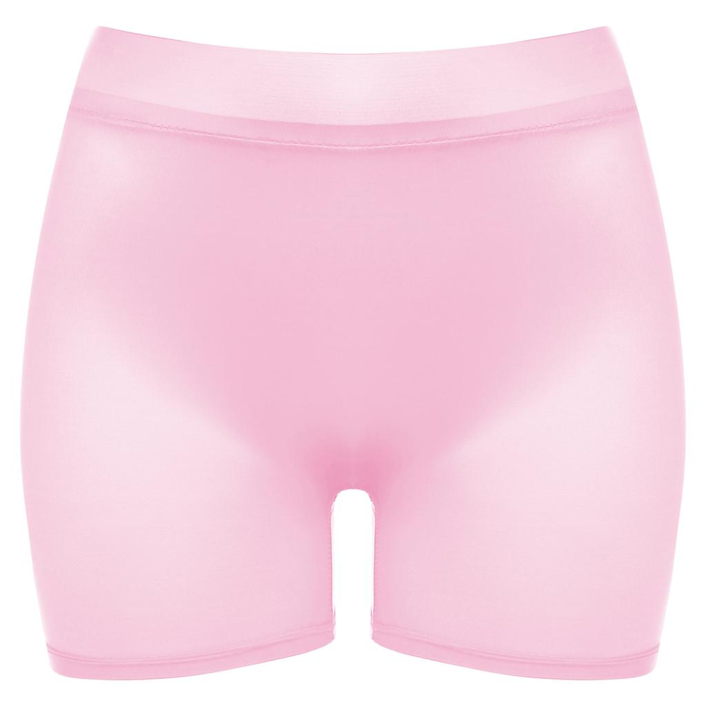 Women's High Elasticity Low Rise Short Pants Underwear Nightwear Mini Shorts See Through Tight Package Shorts