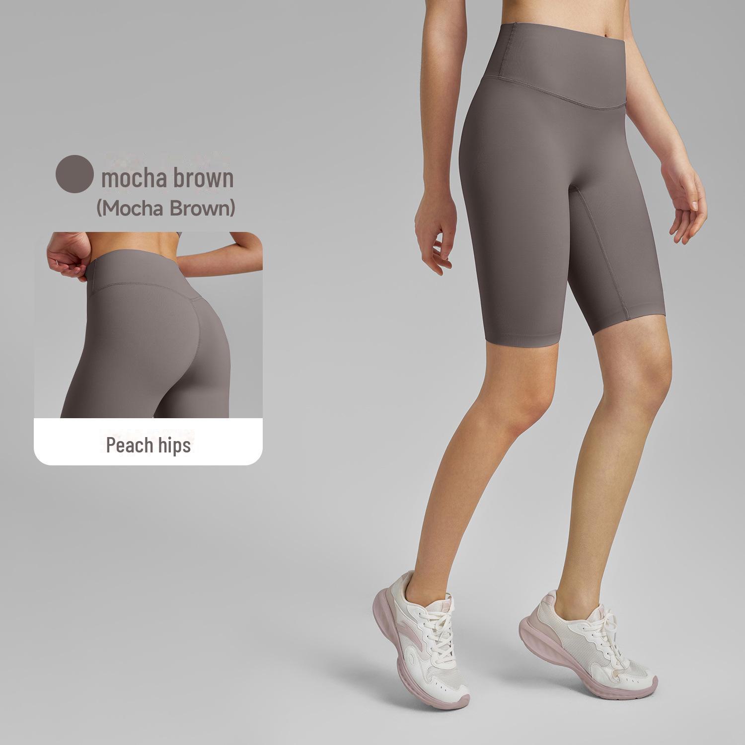 

Весна 2025 Лайкра Шорты для йоги Nude: Велосипедные капри с подъемом бедер и предотвращением скручивания L