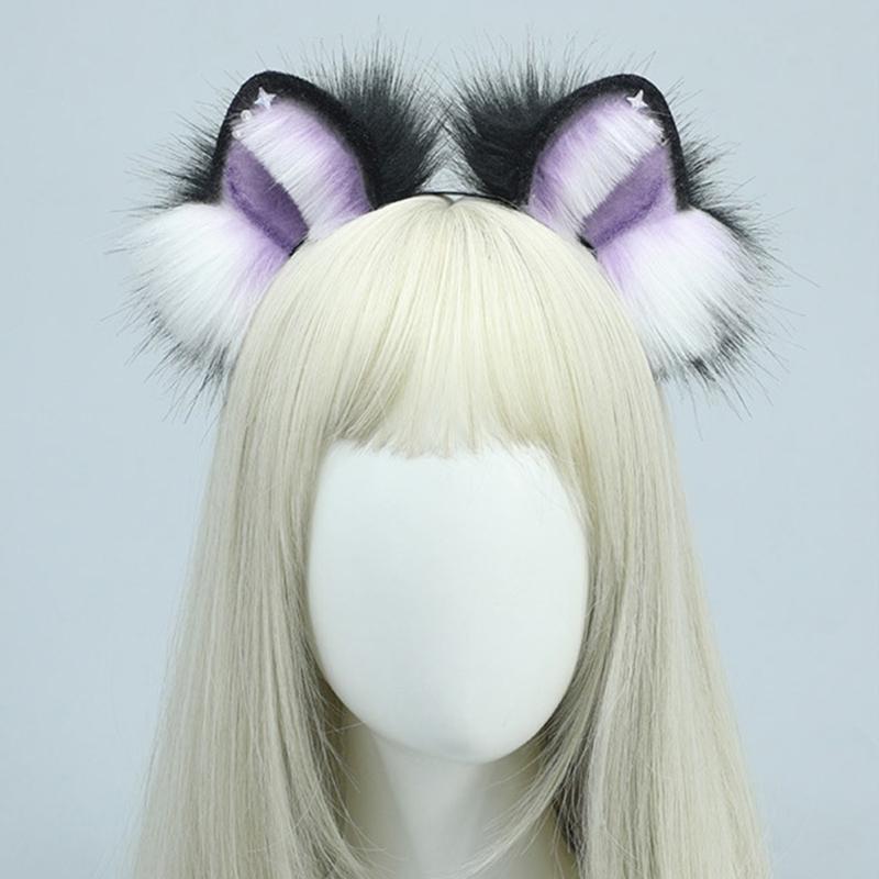 Soft and Comfortable Artificial Animal Ear Headbands Hairpiece for Women Halloween Cosplay Costume Accessory