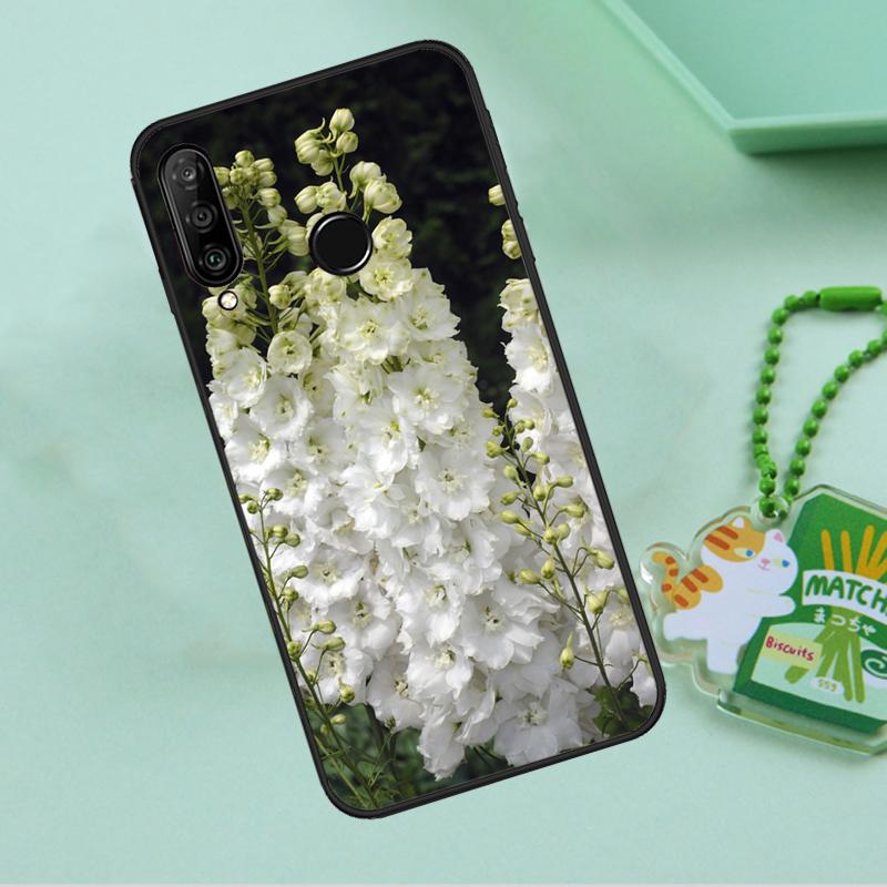 Blue Cornflowers Delphinium For Huawei Nova Y90 Y70 Y60 Y61 Y91 Y72 9 10 SE 12i 12s 11i 5T P60 Pro P20 P30 P40 Lite Case