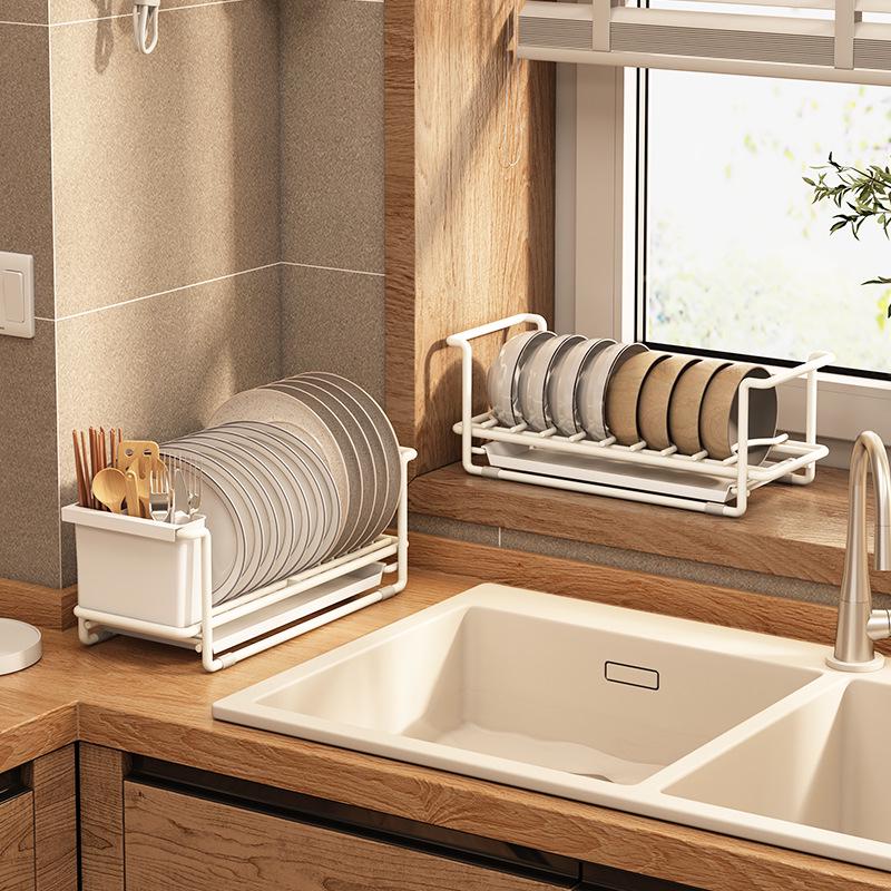 Kitchen Dish Drying Rack with Chopstick and Cutlery Storage
