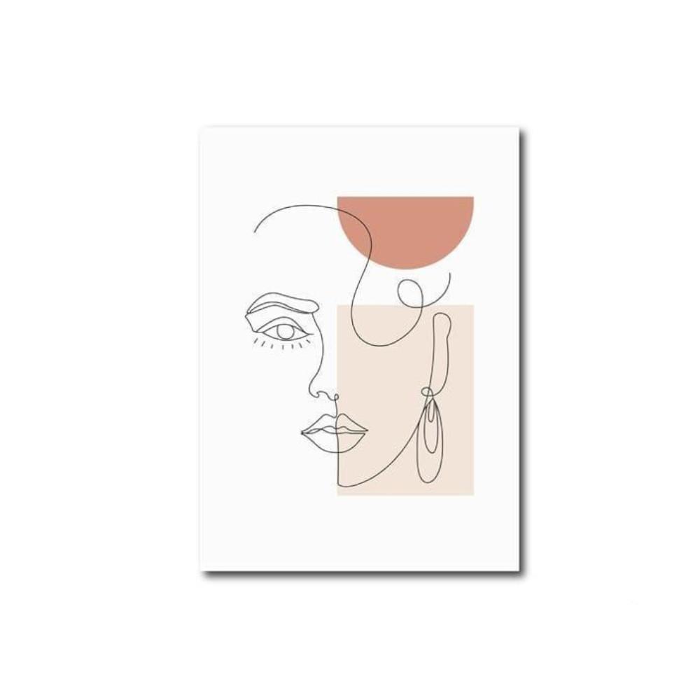 Posters & Prints Abstract Visage Canvas Simple Modern Woman Print Home Decor Wall Art