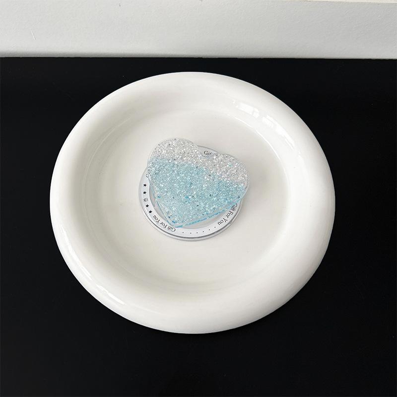 Round Glitter Love Mobile Phone Airbag Bracket Wind Magnetic Suction Magsafe Back Sticker Women'S Small Fresh Ring