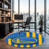 Warriors Printed Round Rug Carpet Chair Rug Area Rug Entryway Doormats,for Office Chair Living Room Bedroom Kitchen Room.