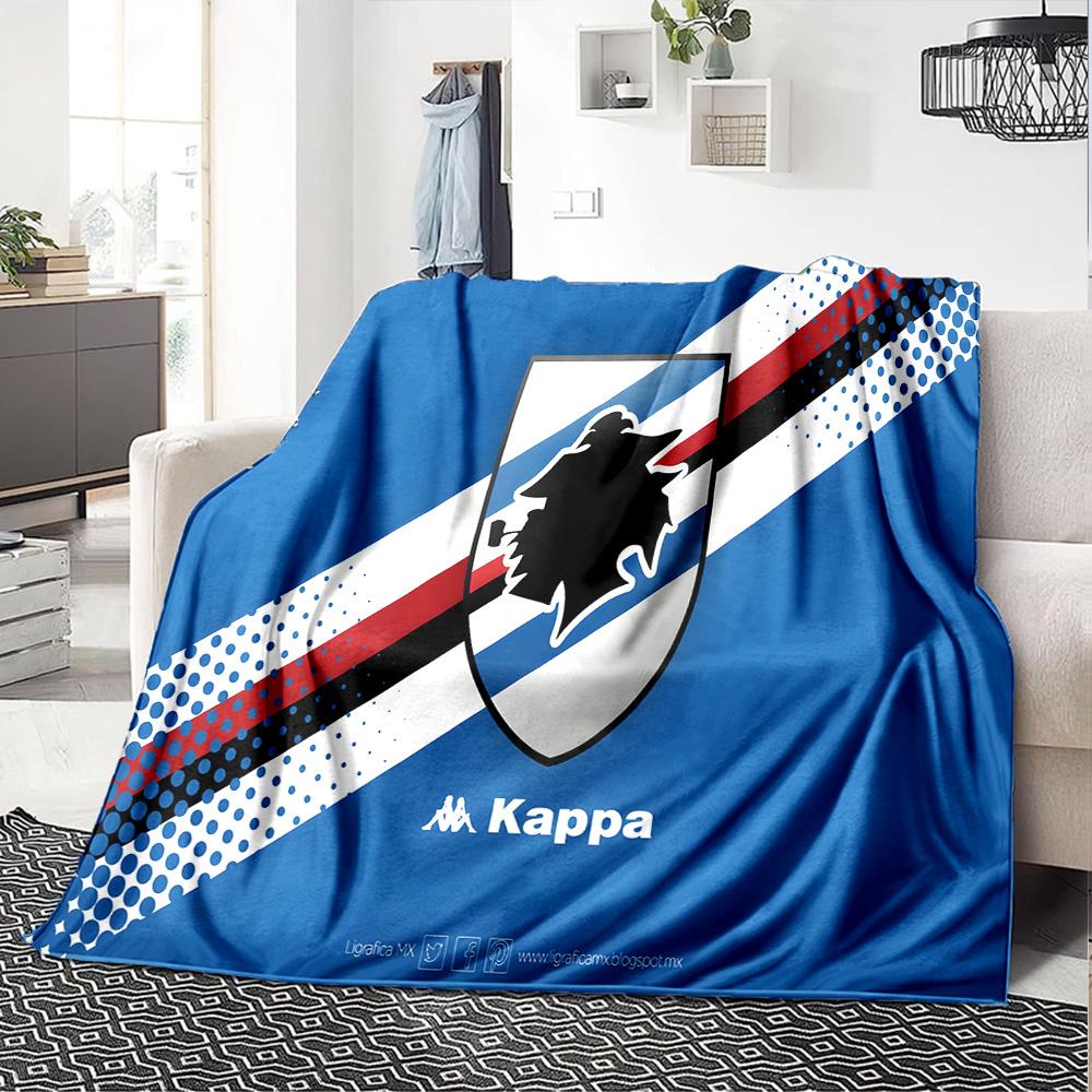 Sam-pdoria Team Crest Design Flannel Blanket, Soft Polyester, Modern Design, All-Season for Camping, Travel, Gifts for holidays or birthdays