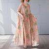 Simple and Fashionable Long Skirt Summer Short Sleeved Round Neck Printed Dress