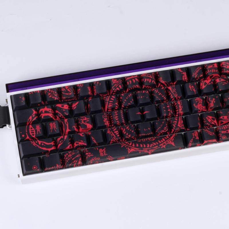 Side Printed Keycaps Intricate Pattern Theme for 60% 68% Mechanical Keyboards Heat Sublimation Printing