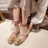 French small fragrant Mary Jane shoes thick heel low heel shoes tie lace-up gentle evening shoes new Chinese single shoes fairy shoes