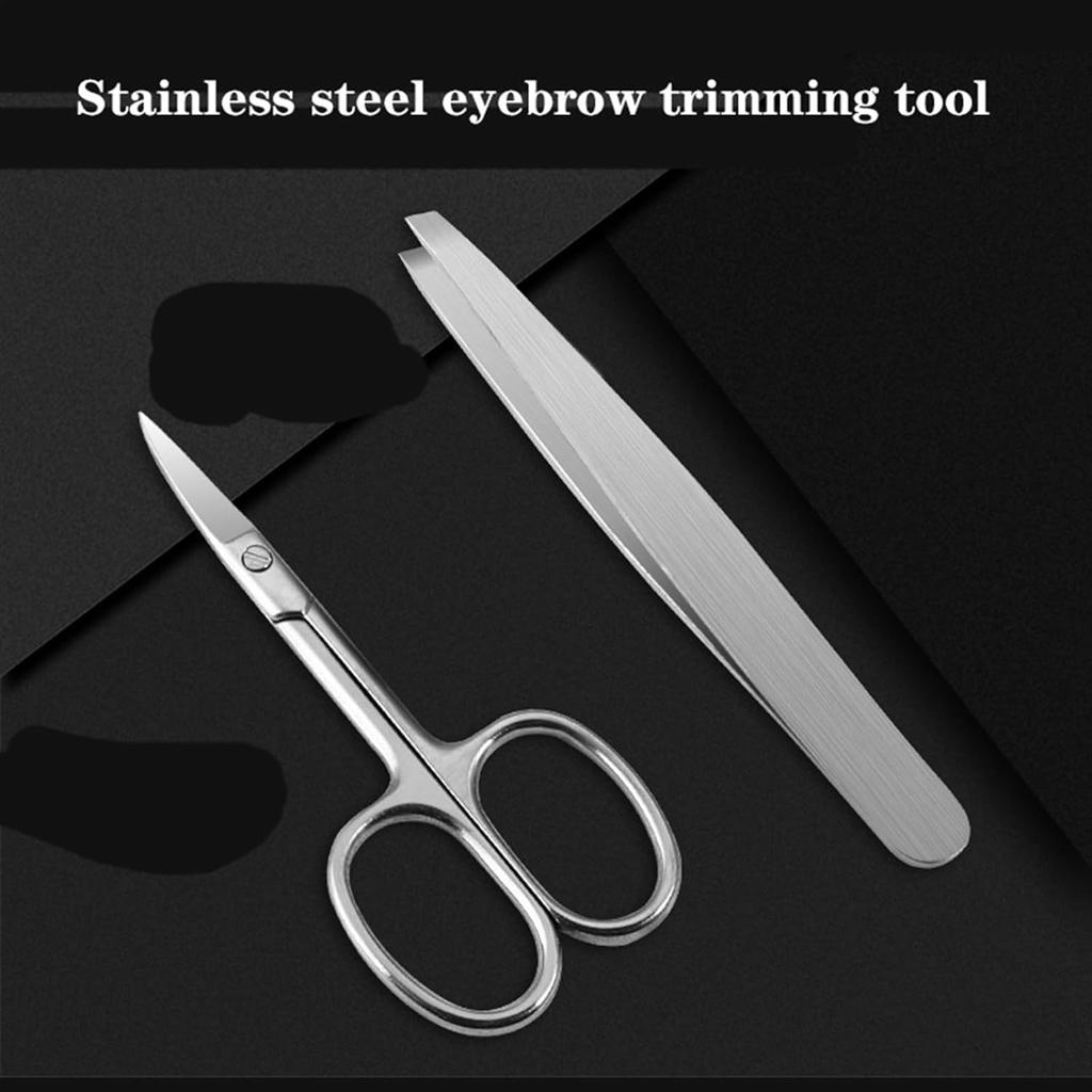 Nail Clipper Kit Manicure Set, Professional Nail Clipper Kit Manicure Kit, 8 Pcs Stainless Steel Nail Care Kit Pedicure Grooming Kit, with Leather