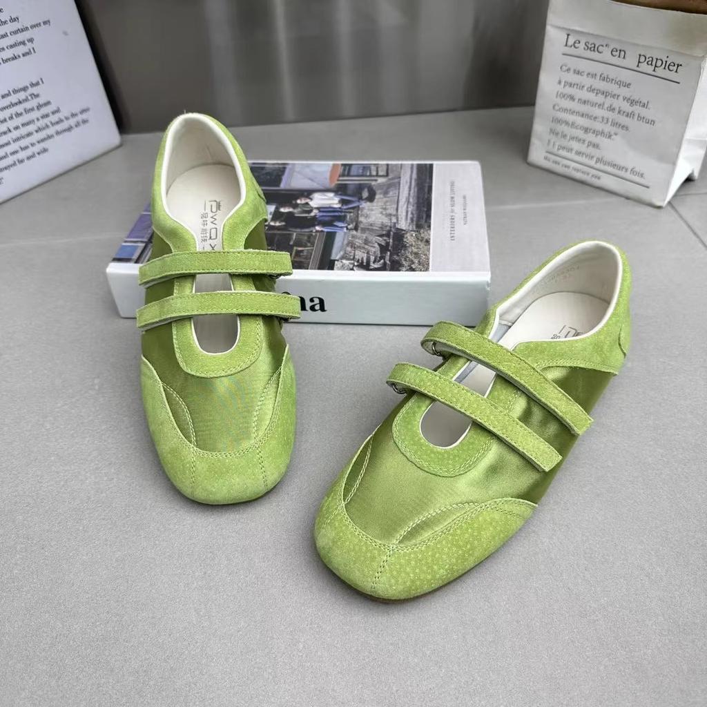 Dopamine Velcro Ballet Shoes Shallow Mouth Women's Single Shoes 2025 Summer New Flat Heel Soft Sole Mary Jane Shoes Women's Shoes