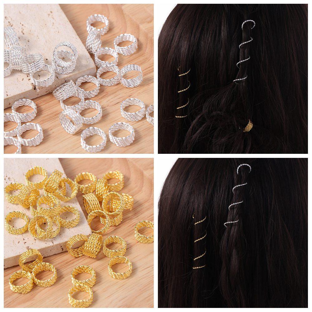 30 Stück Haar Flechtringe Twist Haar Zopfringe Dread Locks Haar Zopf Röhrchen Dreadlocks Perlen Damen