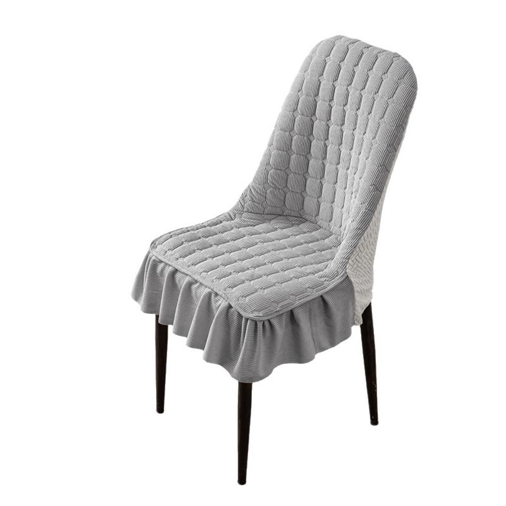 Solid Color Ruffle Skirt Chair Slipcovers Thickened Stretch Chair Covers Hotel