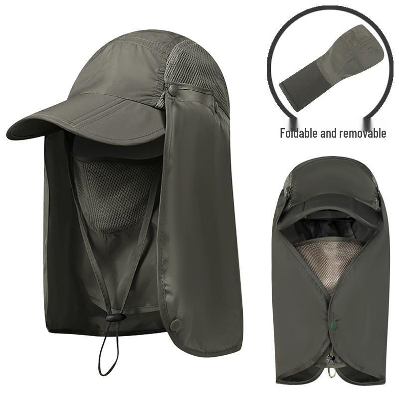 Men's Summer Sun Hat with UV Protection & Face Cover for Outdoor Activities