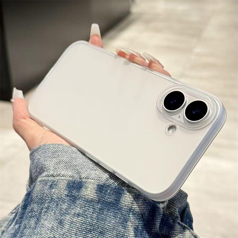 Plain Slim Case For iPhone 16E 16 15 14 13 12 11 Pro Max Plus Matte Transparent Colorful PC Hard Cover Translunt Fundas