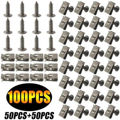 100PCS Car Screw Base U-shaped Gasket Car Modification Interior Fender Bumper Screw Base Accessories Wholesale