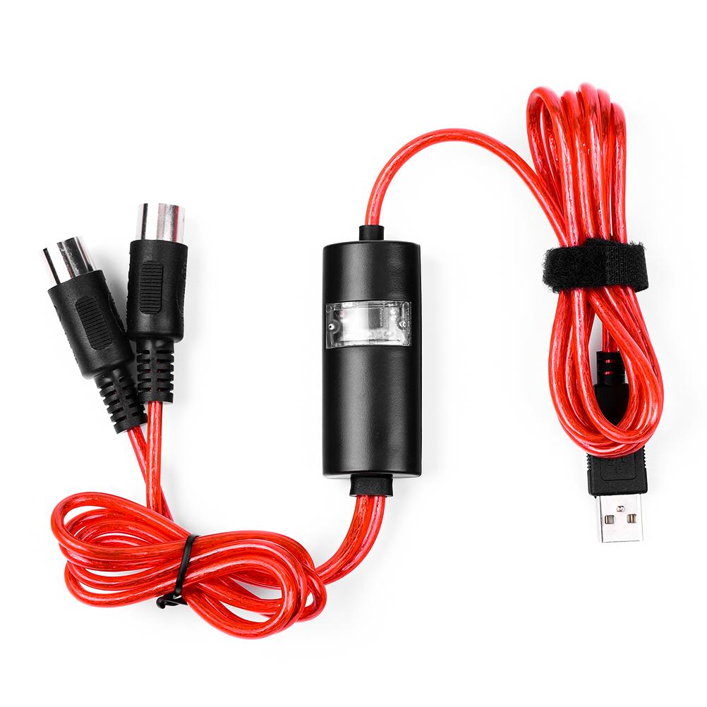 Usb In-Out Midi Cable Converter Pc To Music Keyboard Adapter Cord