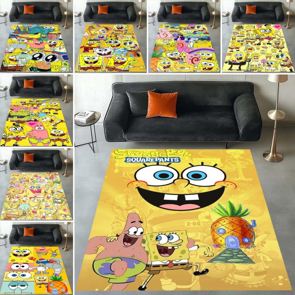 3D S-SpongeBob Patrick Star Cartoon Carpet Rug for Playroom Bedroom Living Room Sofa Home Decor,kids Area Rug Non-slip Floor Mat