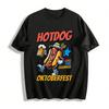Oktoberfest Hotdog Graphic Tee Grill Chill Celebrate Party Shirt Pure Cotton T-shirt