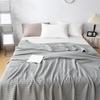 Summer Cooling Cotton Waffle Weave Blanket 150x200cm Bed Blanket Lightweight Cotton Bedspread for Sofa and Bed