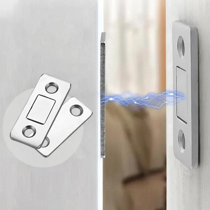 2 Pairs Magnetic Cabinet Catche Ultra Thin Door Strong Magnets Stopper Invisible Adhesive Drawer Magnet Lock For Kitchen Closet