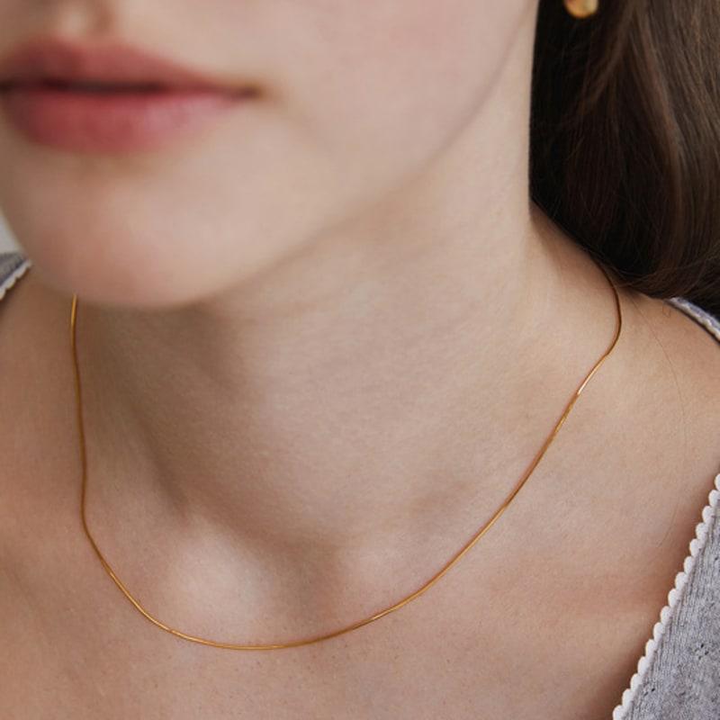 Tatiana (925 Silver) Daily Slim Snake Chain Necklace NZ2421