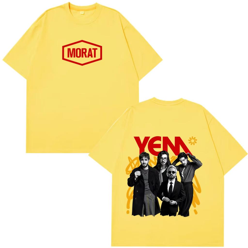 Band Morat Yem 2026 World Tour Merch Graphic Print Unisex Hip‑Hop Rock Summer Short‑Sleeve Loose Harajuku‑Style T-Shirt