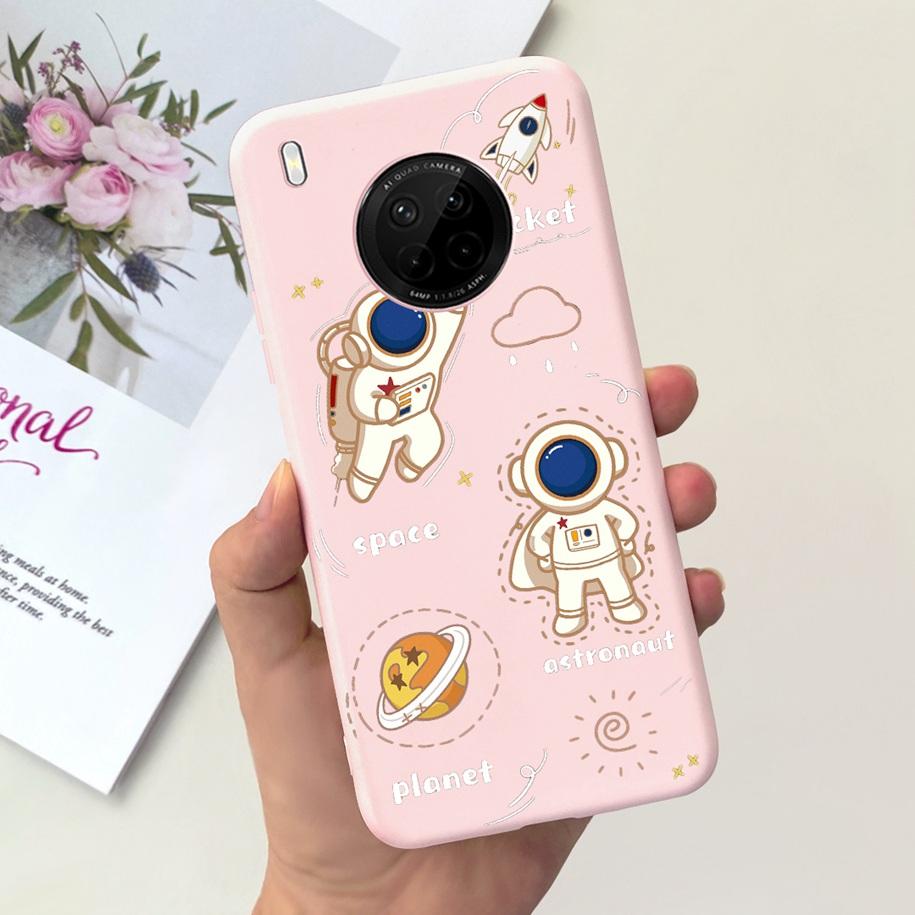 For Huawei Y9a 2020 Silicone Case FRL-22 FRL-23 Cute Astronaut Love Heart Slim Soft TPU Phone Case on Huawei Nova Y9a Y 9A Cover