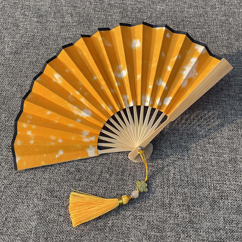 13/16cm Mini Chiński Składany Bambusowy Wachlarz Pusty Ręcznie Robiony Papierowy Wachlarz Antyczny Frędzel Bambusowy Uchwyt Ręczny Dekoracja Imprezowa Ozdoby Prezent
