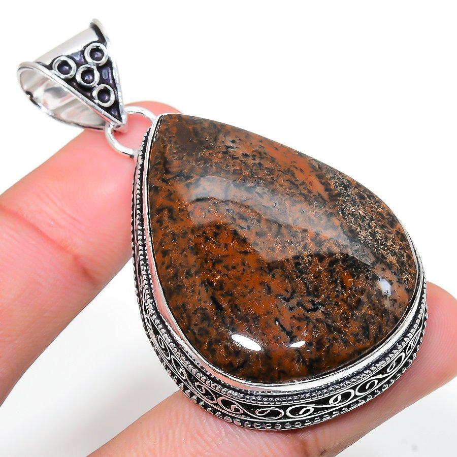 

Vintage Honey Dendritic Gemstone Handmade Ethnic Jewelry Pendant 2.36 SR-6088