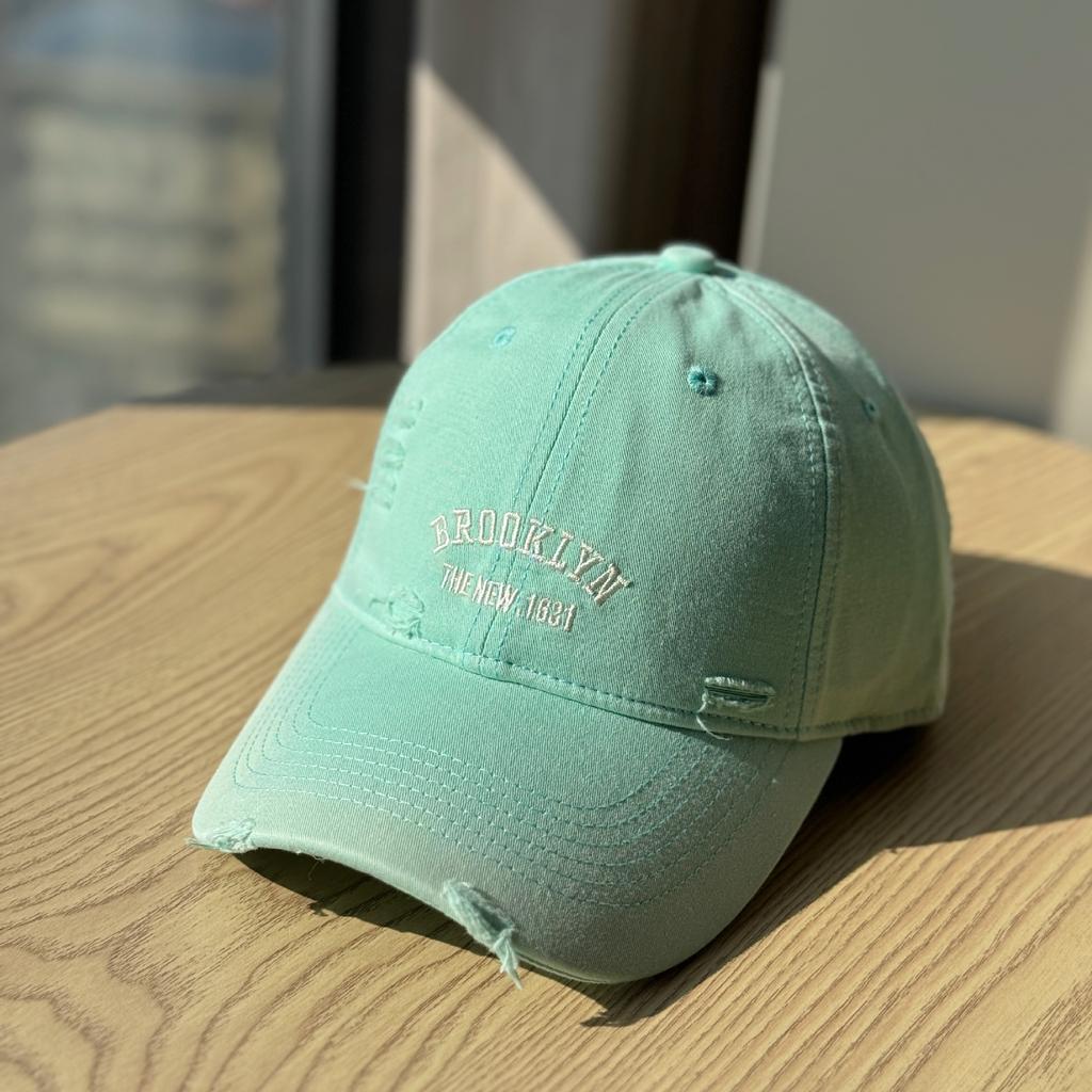 Spring/Summer New Style Distressed Letter Embroidery Soft Top Baseball Cap, Unisex, Fashionable, Casual, Versatile, High-Quality Trendy