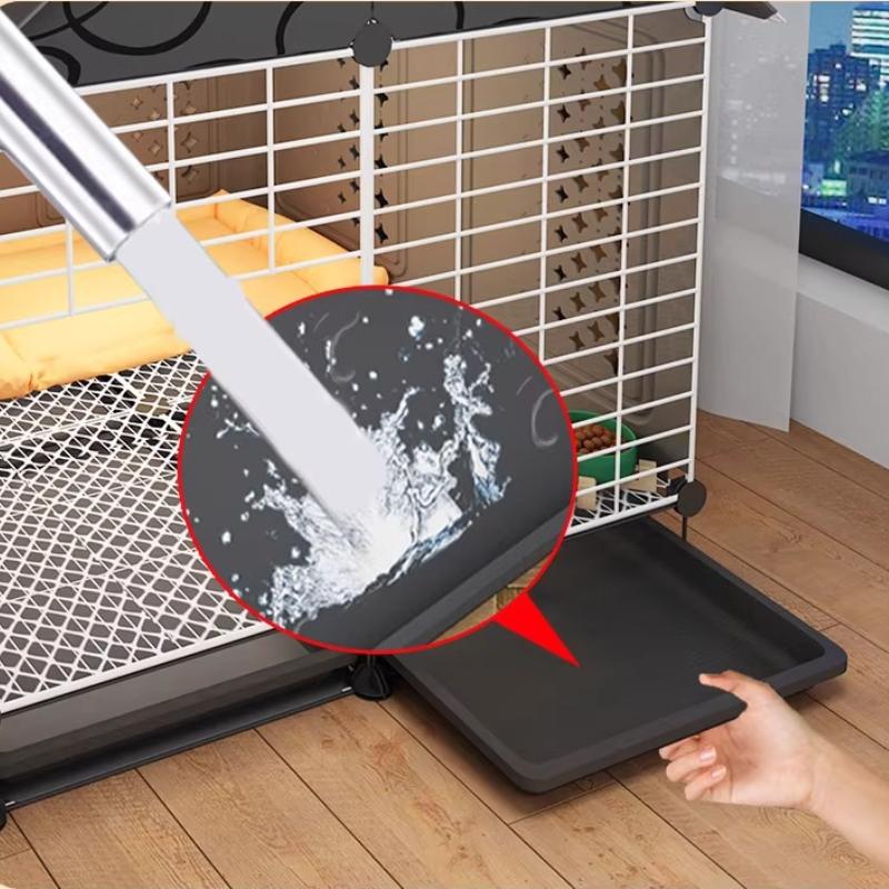 Kleiner bis mittlerer Hundekäfig für Teddy Bichon Haustierhaus mit Schlafbereich Einraum-Ein-Toiletten-Design für Welpen Herausnehmbare Schale Hundezwinger