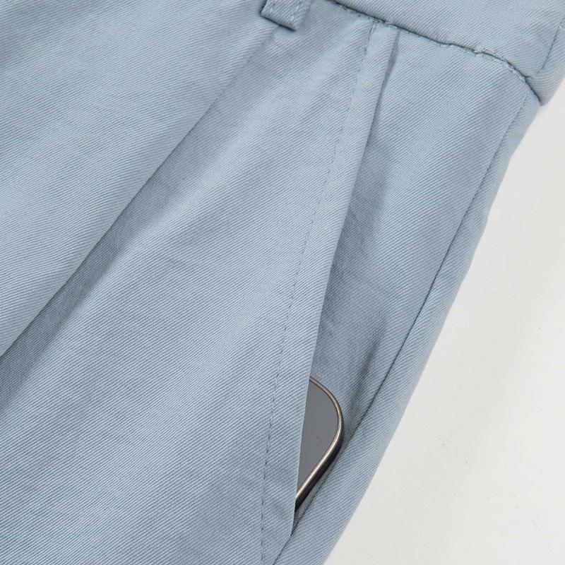 Fashion Navy Blue Nine-point Drape Harlan Pants Women's Summer Thin 1116 High-waisted Drape Straight Scimitar Pants