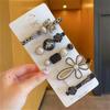 6PCS Feather Hair Clips Korean Style, Minimalist Line Hairpins for Girls Side Bangs Elegant Hair Accessories