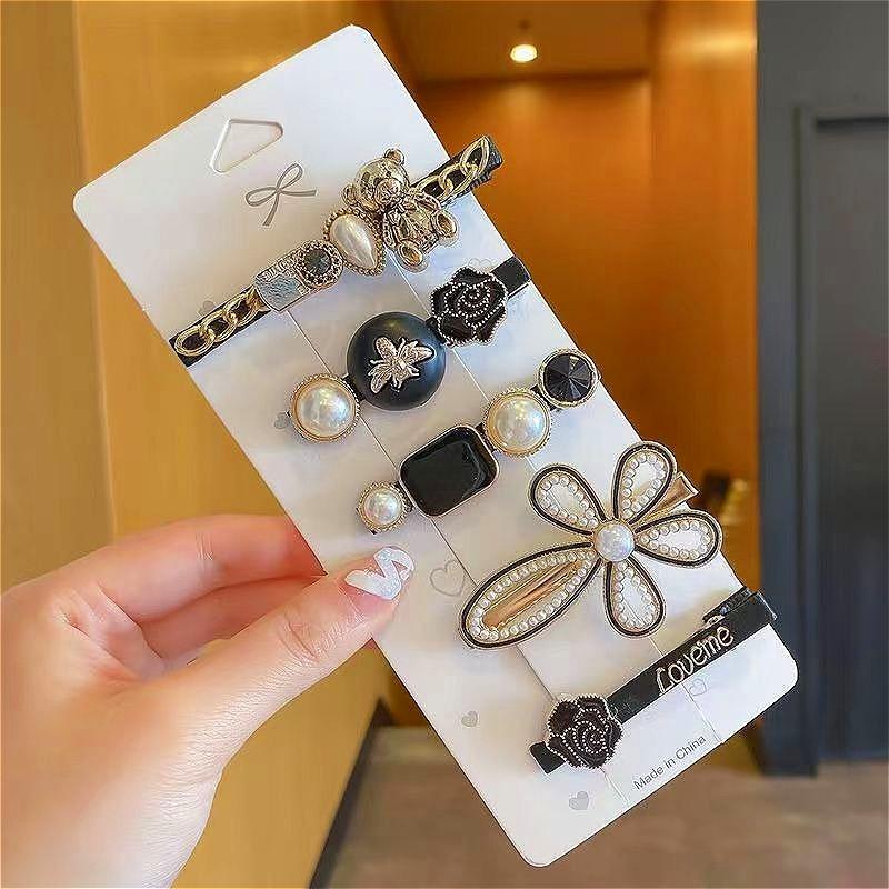 6PCS Feather Hair Clips Korean Style, Minimalist Line Hairpins for Girls Side Bangs Elegant Hair Accessories