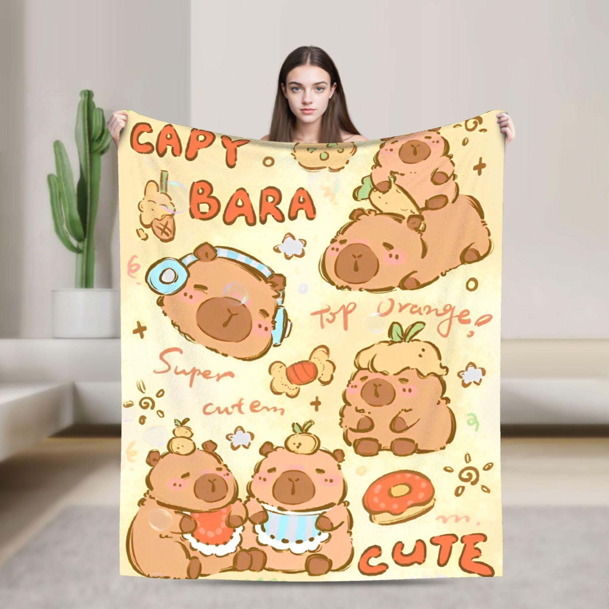 

Cute Capybara Fuzzy Blanket Funny Throw Blanket for Bed Sofa Couch 200x150cm Rug Piece 200x150cm 80x60in