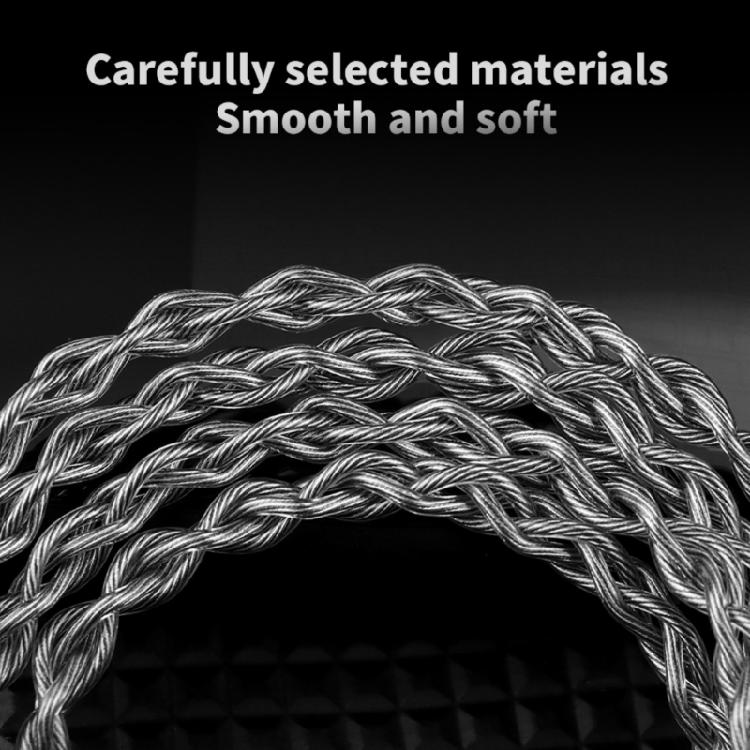 Flexible Silver Plated OFC 2Pin Earphone Cable Featuring 336Core Structure And Universal Compatibility 3.5mm Plugs