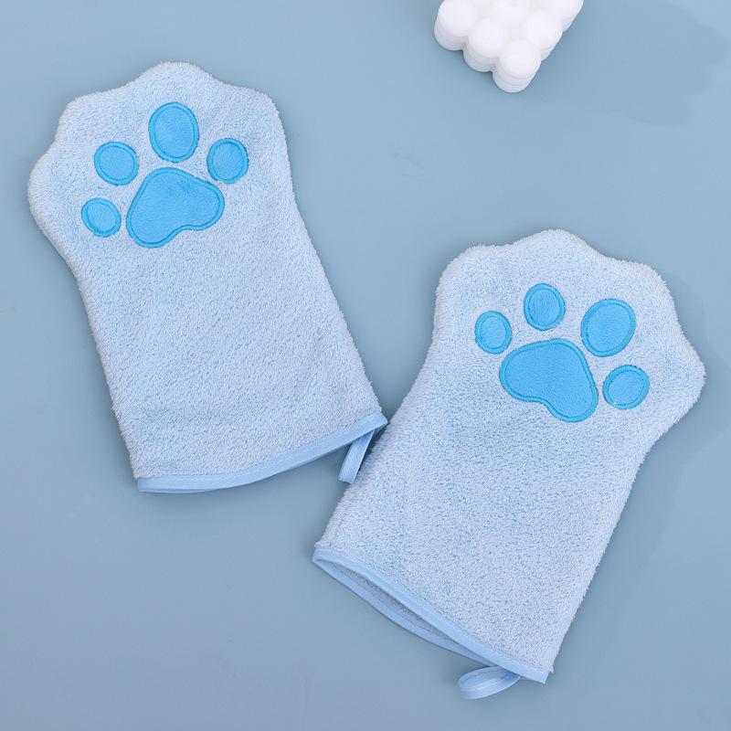 

Pet towels, gloves, dog-specific quick-drying absorbent cleaning towels, cat bath towels, pet products 22 * 15Cm (single pack) синій