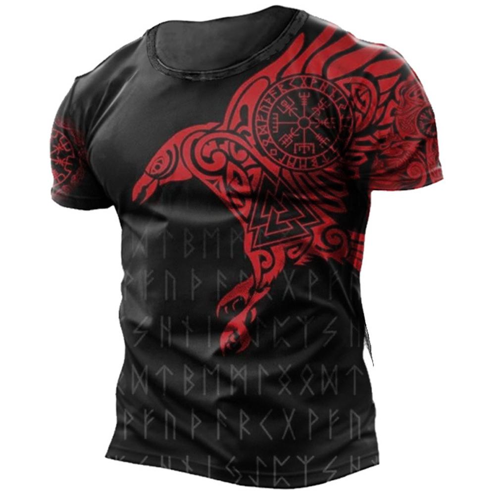 Punk style skull plant T-shirt for men, 3D printed short sleeved top, casual plus size T-shirt, vintage clothing