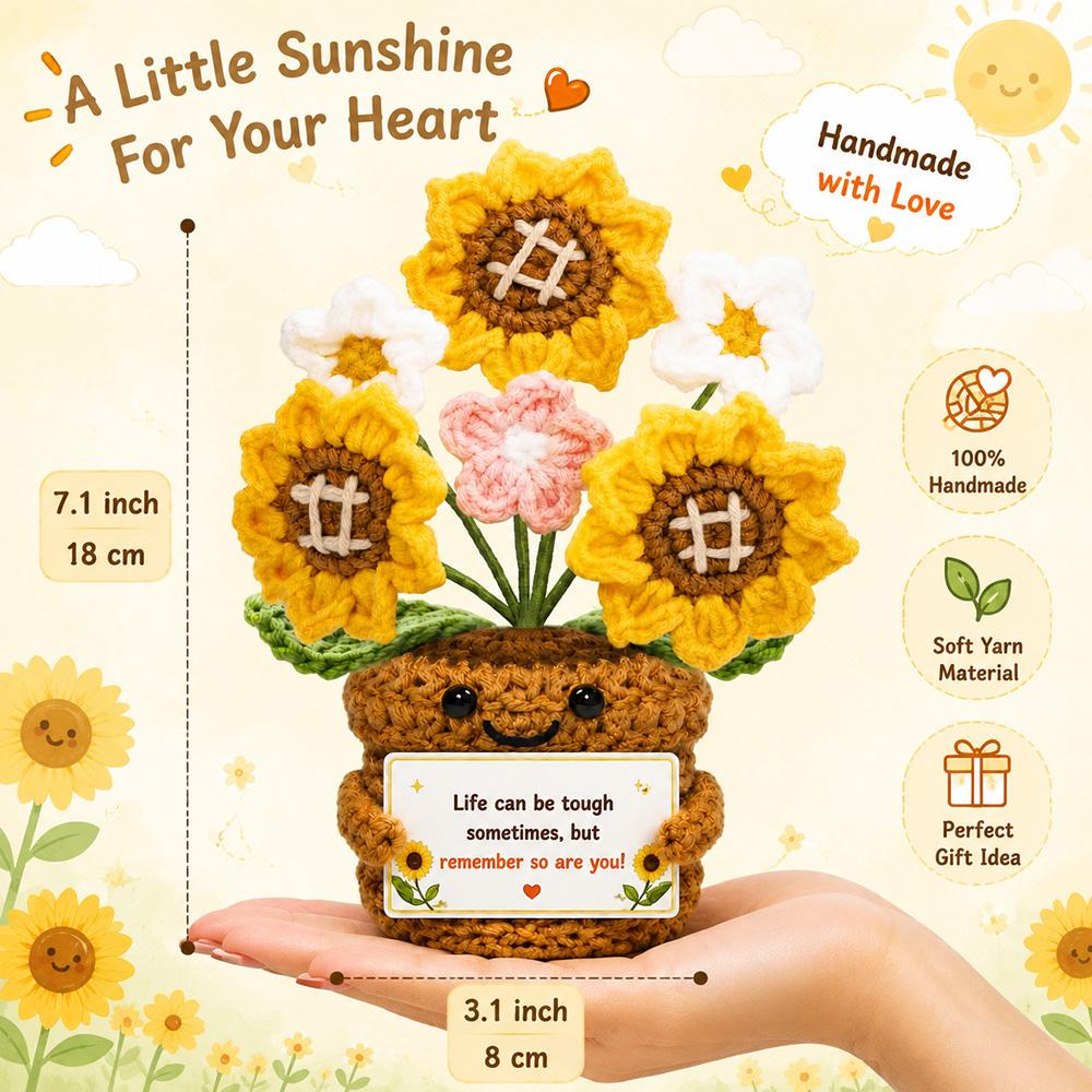 Bambola all'uncinetto Energia Positiva Tasca Abbraccio Fatto a Mano Maglia Peluche Patata Pianta Avocado Ape Tartaruga Anatra Divertente Regalo di Supporto Emotivo