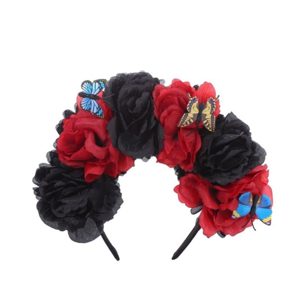 Lightweight Artificial Camellia Headband Comfortable Fabric Headband Halloween