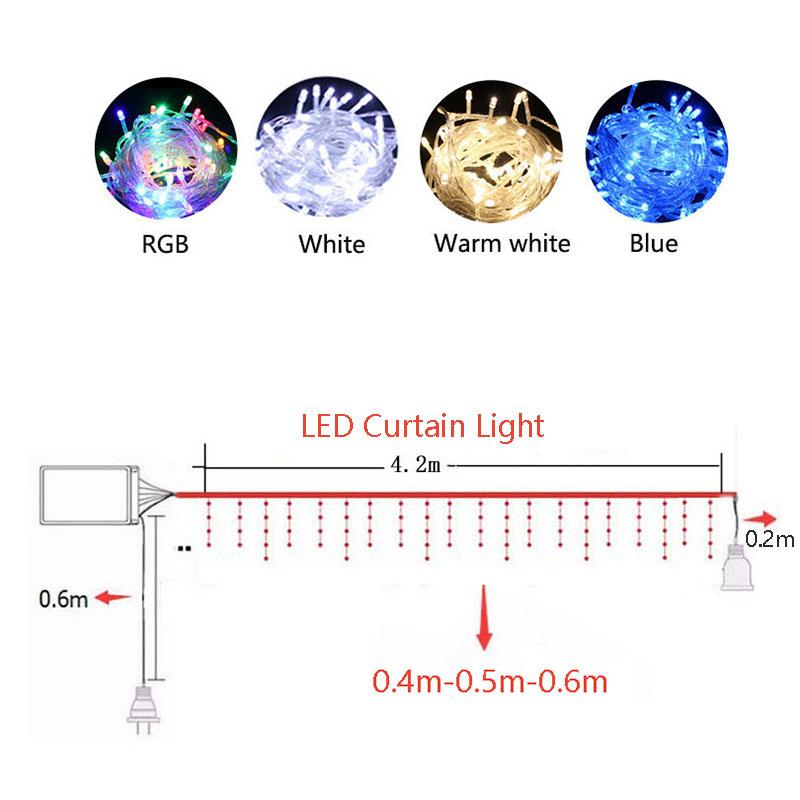 LED Curtain String Lights Outdoor Garden Patio Lights,LED Decoration Icicle Lamp,Weatherproof Hanging Lights for Backyard Bistr