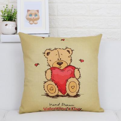 American Lovely Cartoon Cat Pillow Cover Animal Dog Home Decorative Throw Pillow Case Linen Wedding Office Sofa Cushion Cover