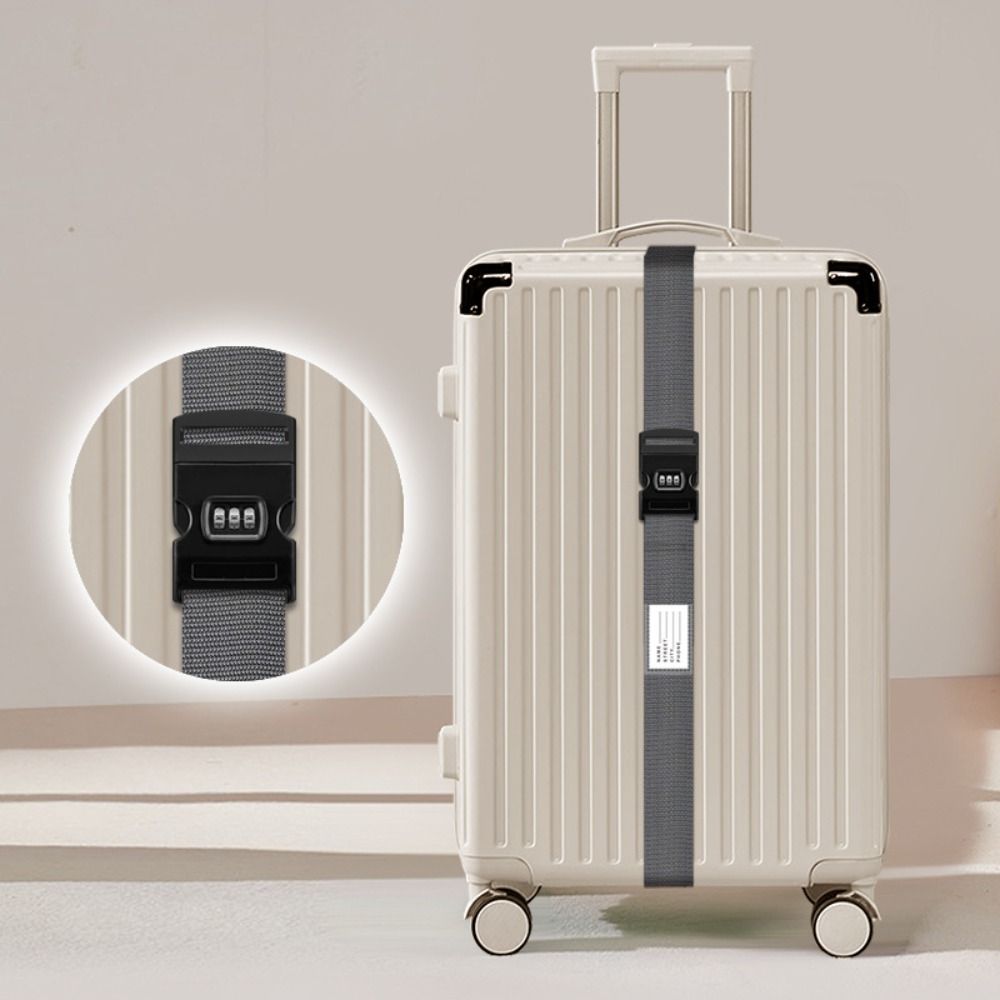 Password Lock Luggage Buckle Strap Name Sticker Anti-lost Travel Suitcase Accessories Durable Adjustable Baggage Belts
