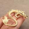 Miniature Exquisite Brass Dragon Figurine Delightful Home Office Decor Accent Unique Gift Idea for Holidays Special Occasions and Fantasy Enthusiasts