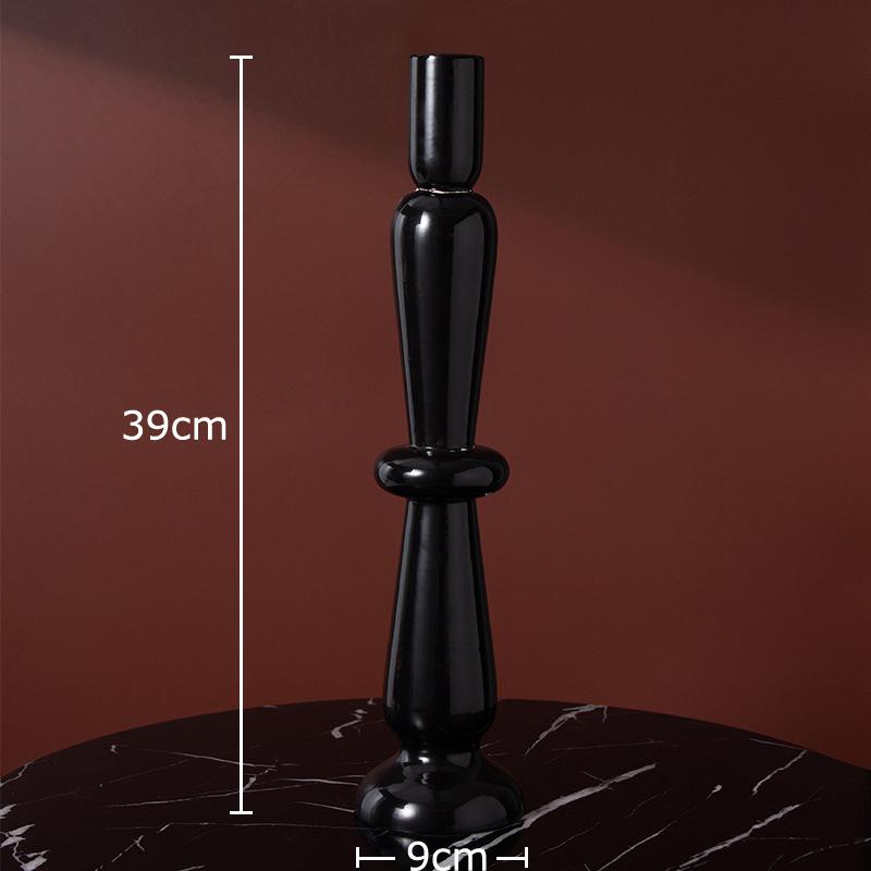 Gold-plated Cylinder Ceramic Candle Holders Desk Decoration Romantic Candlestick Wax Melt Burner Candle Stand Modern Home Decor