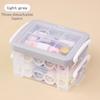 18pcs Portable Needlework Box Three-Layer Sewing Kit Box Sewing Tool Kit  Cross Stitching